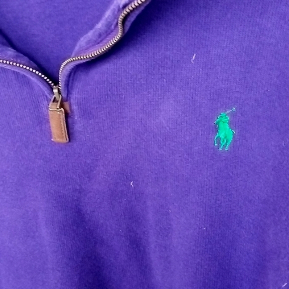 Ralph Lauren Royal Purple 1/4 Zip Pullover Sweater Size XL EUC - Picture 5 of 6